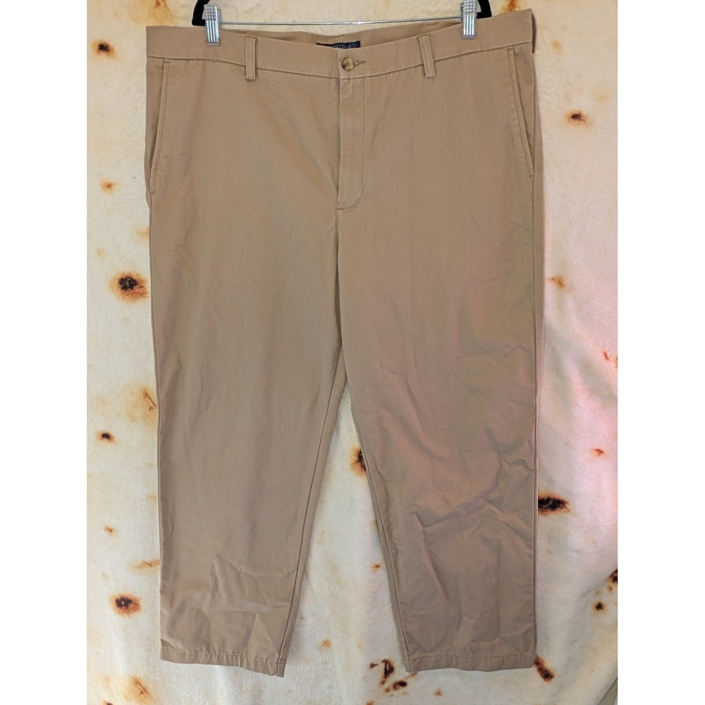 Old Navy Chino Pants Mens 42x32 Khaki Tan Cotton Twill Straight Flat Front
